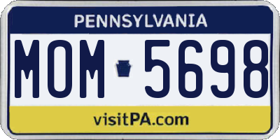 PA license plate MOM5698