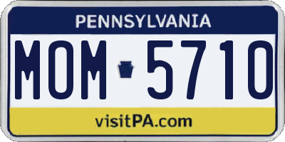 PA license plate MOM5710