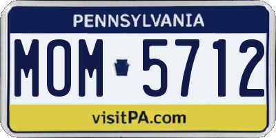 PA license plate MOM5712