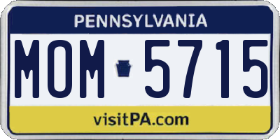 PA license plate MOM5715