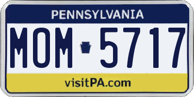 PA license plate MOM5717