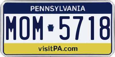 PA license plate MOM5718
