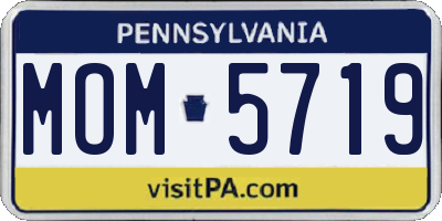 PA license plate MOM5719