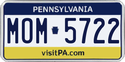 PA license plate MOM5722