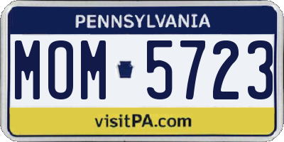 PA license plate MOM5723