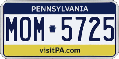 PA license plate MOM5725