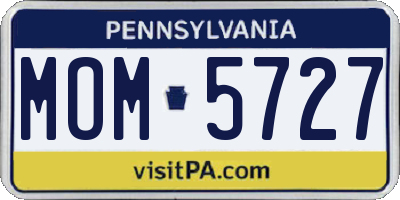 PA license plate MOM5727