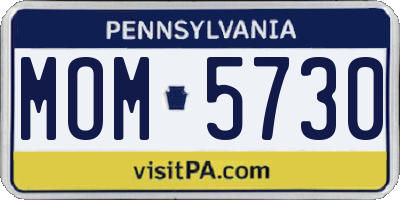 PA license plate MOM5730