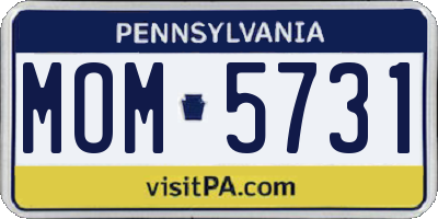 PA license plate MOM5731
