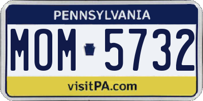 PA license plate MOM5732