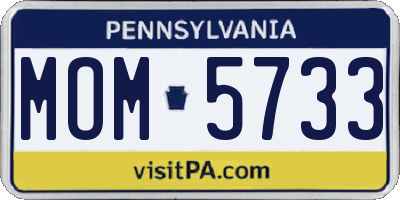 PA license plate MOM5733