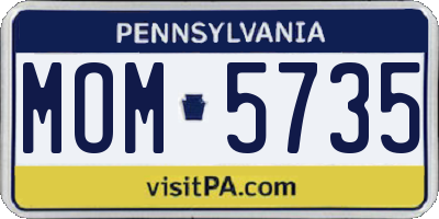 PA license plate MOM5735