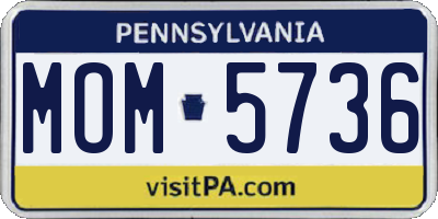 PA license plate MOM5736