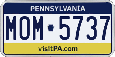 PA license plate MOM5737