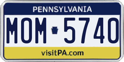 PA license plate MOM5740