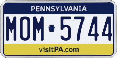 PA license plate MOM5744