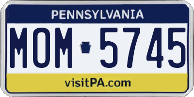 PA license plate MOM5745