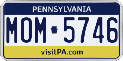 PA license plate MOM5746