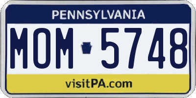 PA license plate MOM5748