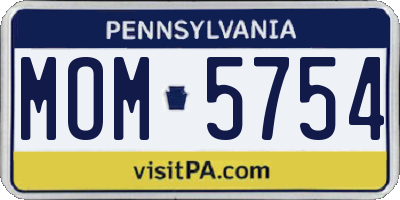 PA license plate MOM5754