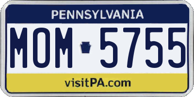 PA license plate MOM5755