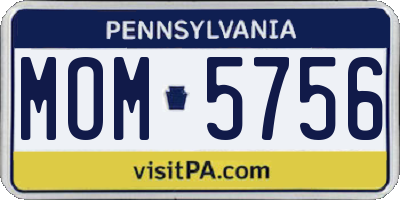 PA license plate MOM5756