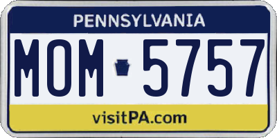 PA license plate MOM5757