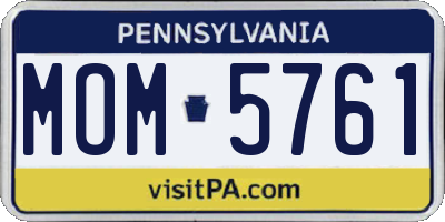 PA license plate MOM5761