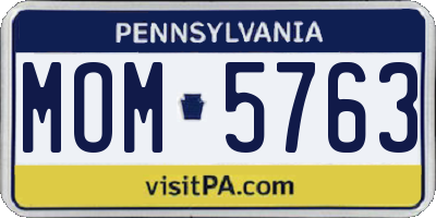 PA license plate MOM5763