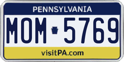 PA license plate MOM5769