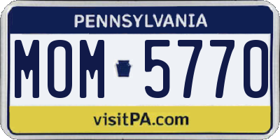 PA license plate MOM5770