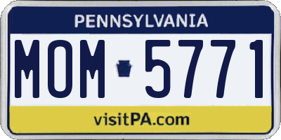 PA license plate MOM5771