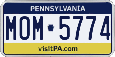 PA license plate MOM5774
