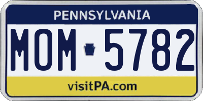 PA license plate MOM5782