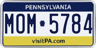 PA license plate MOM5784
