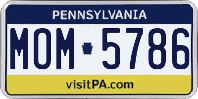 PA license plate MOM5786