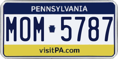 PA license plate MOM5787