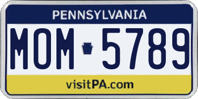 PA license plate MOM5789