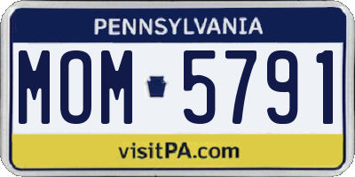 PA license plate MOM5791