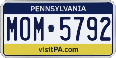 PA license plate MOM5792