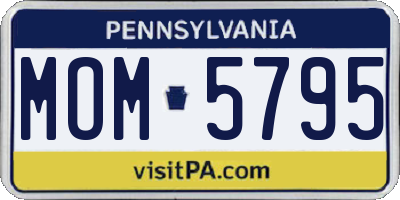 PA license plate MOM5795