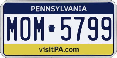 PA license plate MOM5799