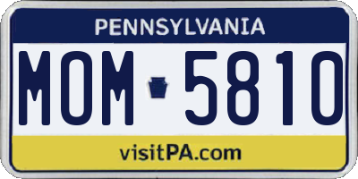 PA license plate MOM5810