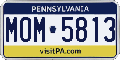 PA license plate MOM5813