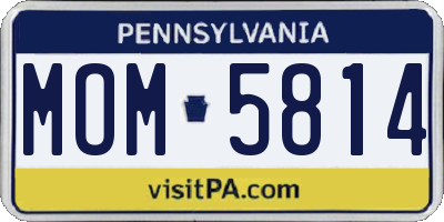 PA license plate MOM5814