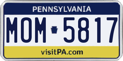 PA license plate MOM5817