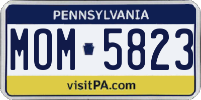 PA license plate MOM5823