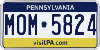 PA license plate MOM5824