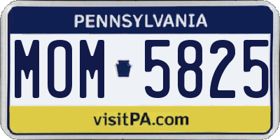 PA license plate MOM5825