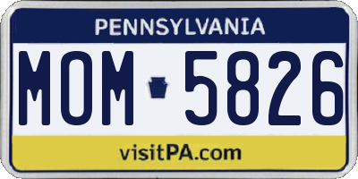 PA license plate MOM5826